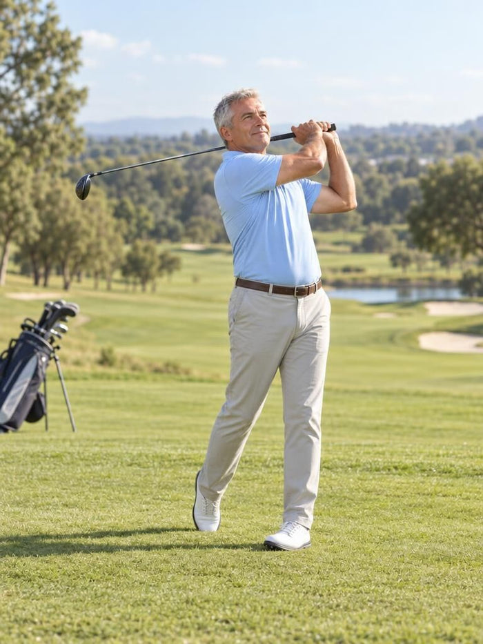 Golfer mid-round on the course
