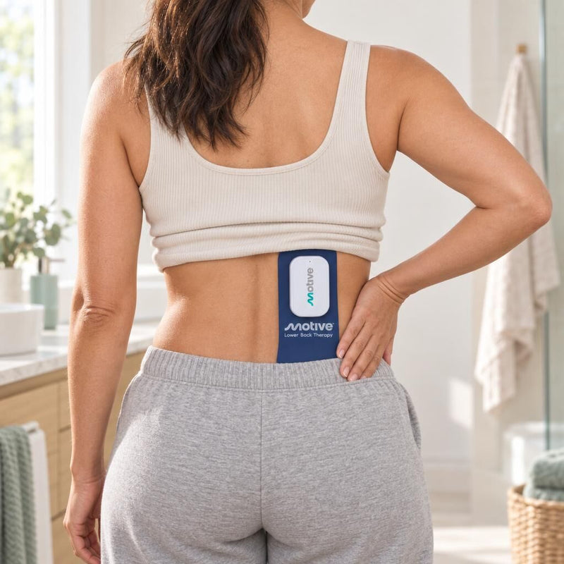 Positioning the pad on the lower back