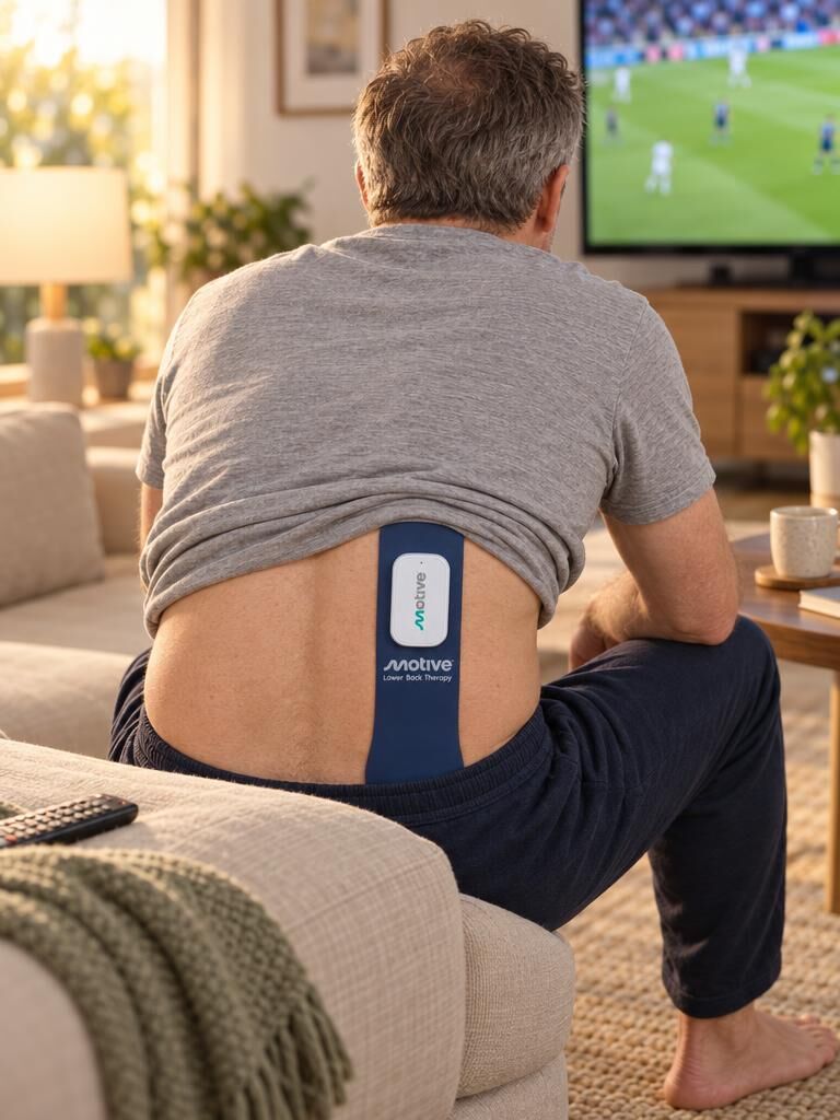Man relaxing on the sofa during a session