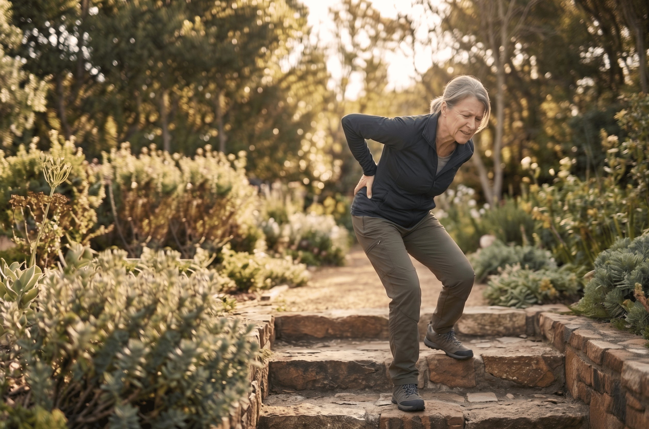 Person experiencing lower back discomfort