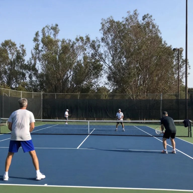 Customers playing tennis